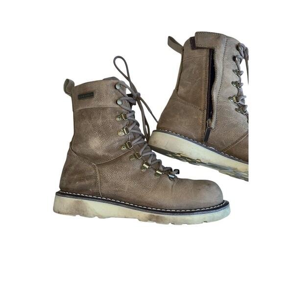 Harley-Davidson Denway Boots Women’s 8M Leather Beige Moto Riding - Picture 14 of 16